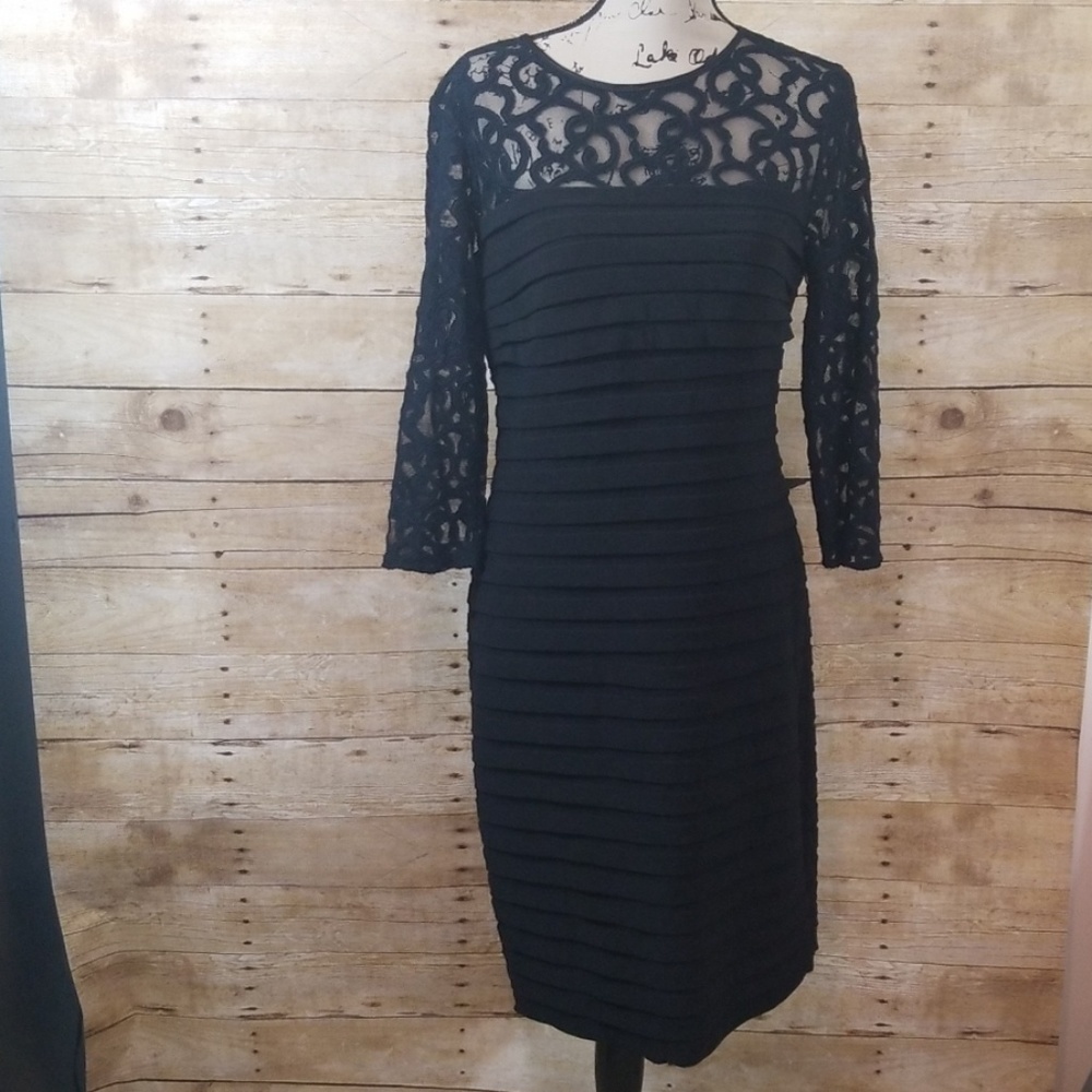 COPY - Adrianna Papell  form fitting dress 3/4 sleeve